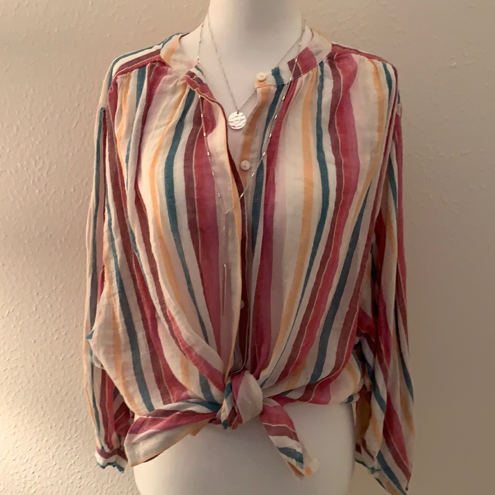 Karri Blue Gauze Top